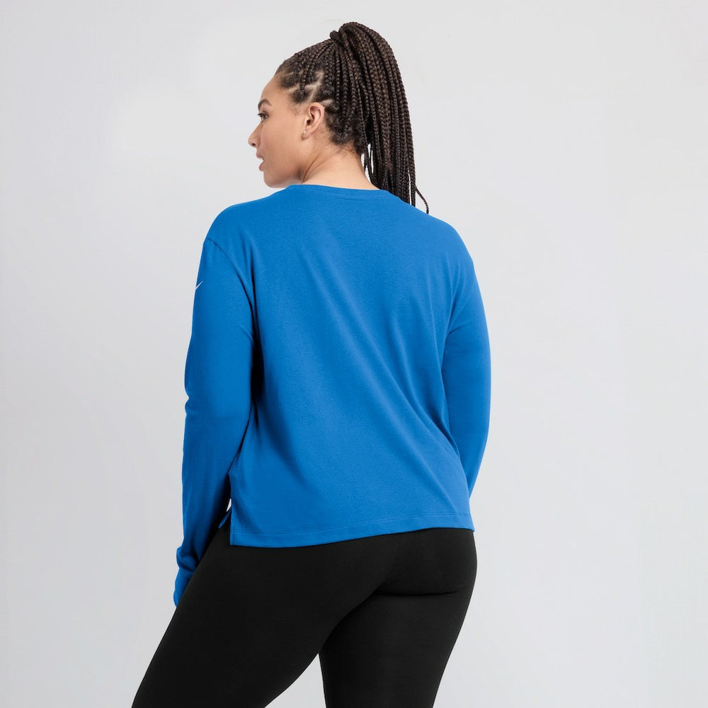 Los Angeles Chargers Women's Modest Crop Performance Long Sleeve T-Shirt - Powder Blue on sale