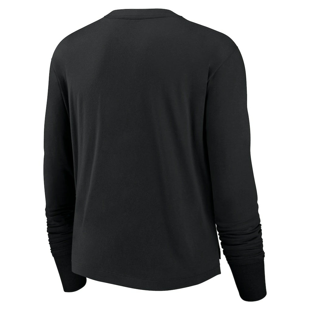 Las Vegas Raiders Women's Modest Crop Performance Long Sleeve T-Shirt - Black on sale