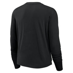 Las Vegas Raiders Women's Modest Crop Performance Long Sleeve T-Shirt - Black on sale
