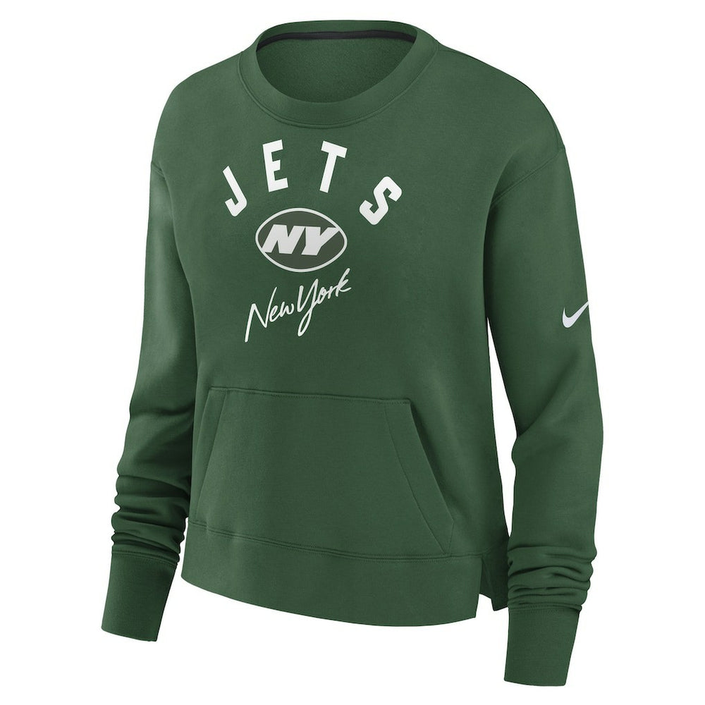 New York Jets Women's High Hip Fleece Pullover Sweatshirt - Green online
