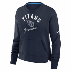 Tennessee Titans Women's High Hip Fleece Pullover Sweatshirt - Navy for sale