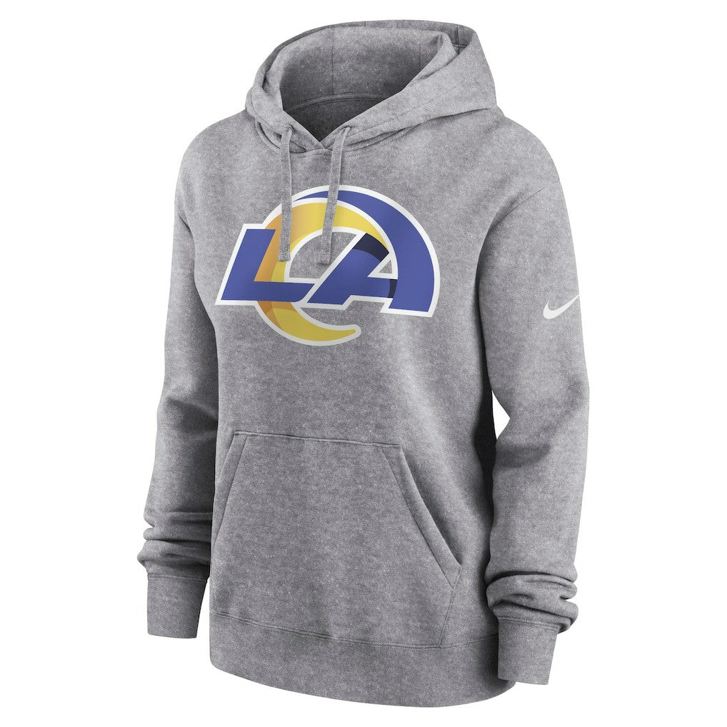 Los Angeles Rams Women's Team Logo Club Fleece Pullover Hoodie - Heather Gray cheap