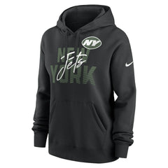 New York Jets Women's Wordmark Club Fleece Pullover Hoodie - Black discount
