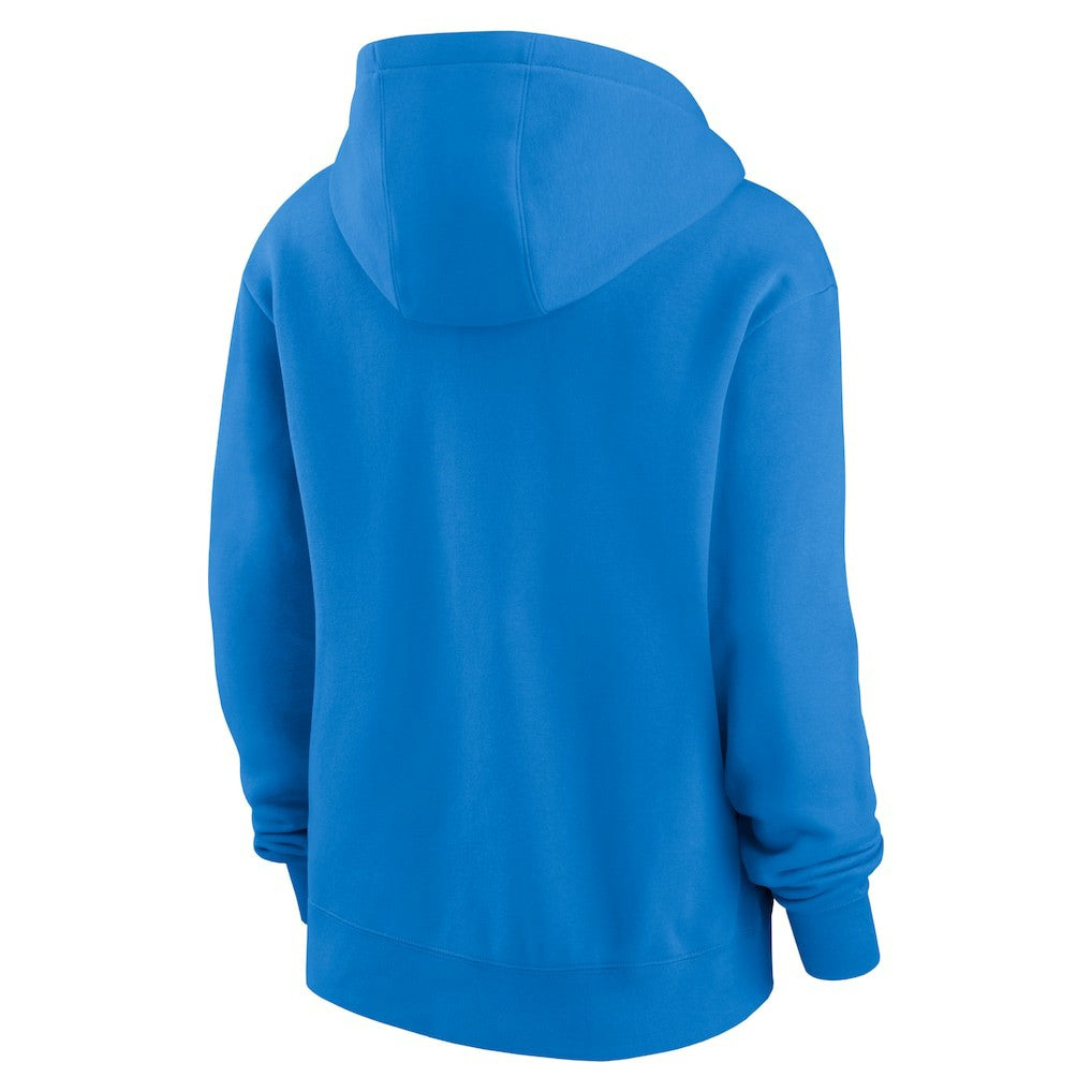 Los Angeles Chargers Women's Wordmark Club Fleece Pullover Hoodie - Powder Blue cheap