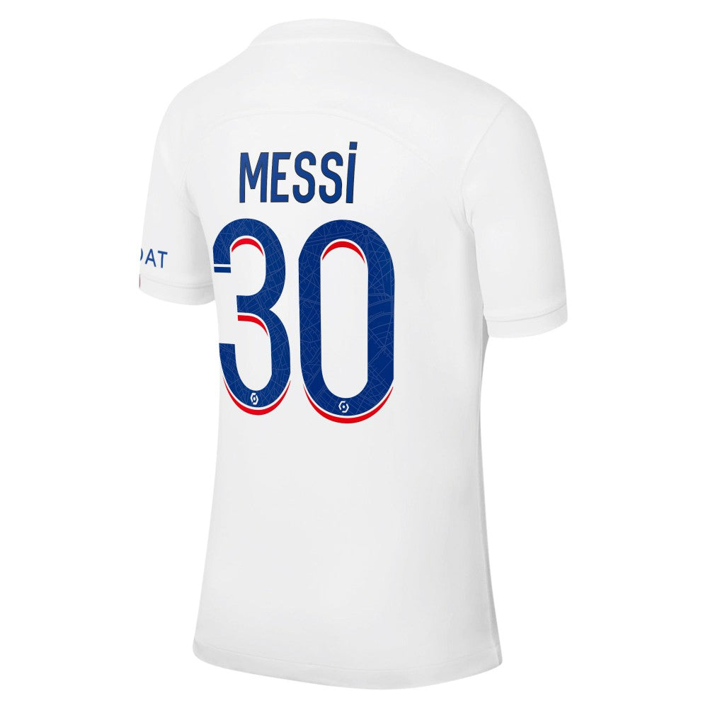 Lionel Messi Paris Saint-Germain 2022/23 Third Breathe Stadium Replica Player Jersey - White cheap
