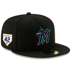 Miami Marlins 2024 Jackie Robinson Day 59FIFTY Fitted Hat Black