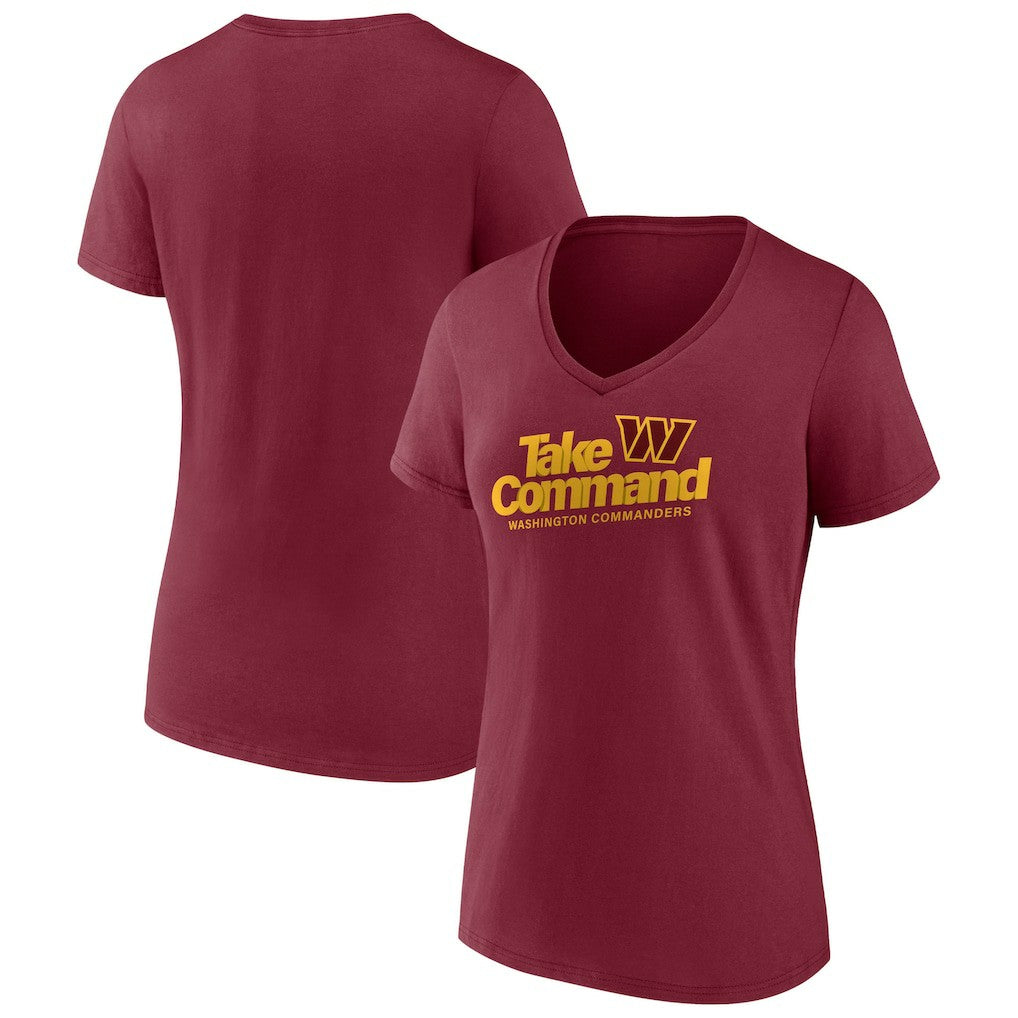 Women's Burgundy Washington Commanders Back Home Again V-Neck T-Shirt sale