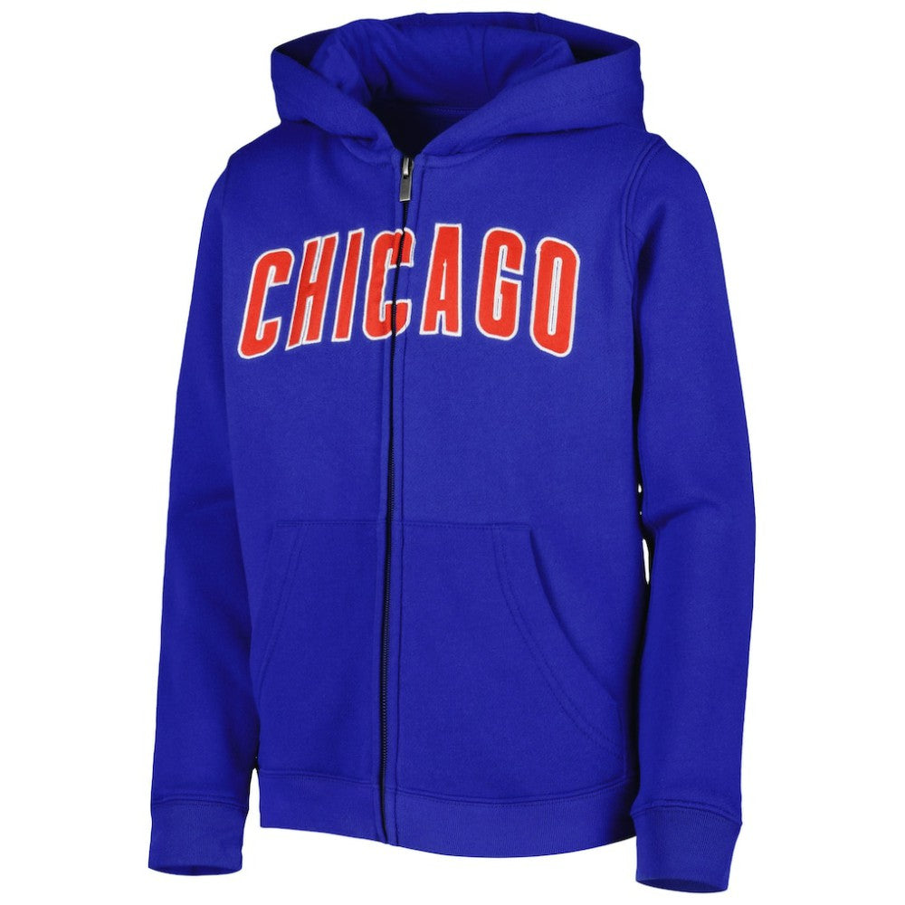Chicago Cubs Youth Wordmark Full-Zip Fleece Hoodie Royal