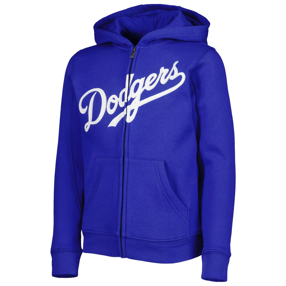 Los Angeles Dodgers Youth Wordmark Full-Zip Fleece Hoodie Royal