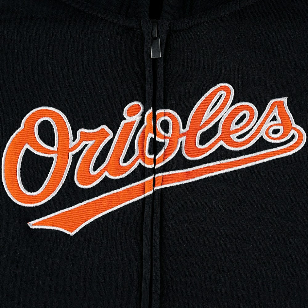 Baltimore Orioles Youth Wordmark Full-Zip Fleece Hoodie Black