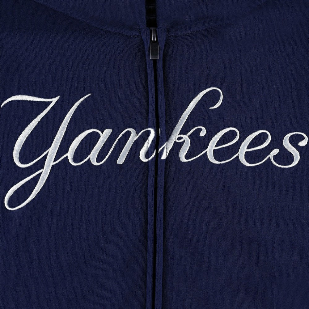 New York Yankees Youth Wordmark Full-Zip Fleece Hoodie Navy