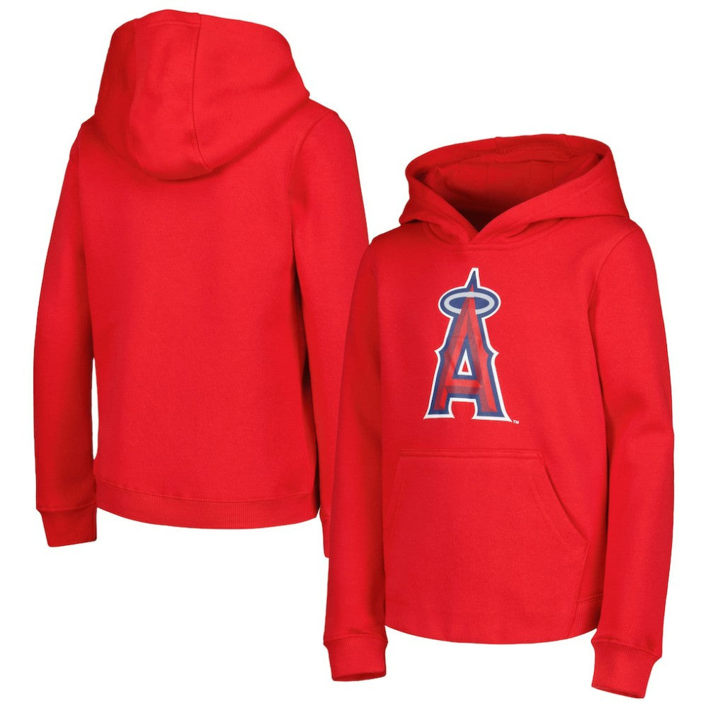 Los Angeles Angels Youth Team Primary Logo Pullover Hoodie Red
