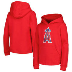 Los Angeles Angels Youth Team Primary Logo Pullover Hoodie Red