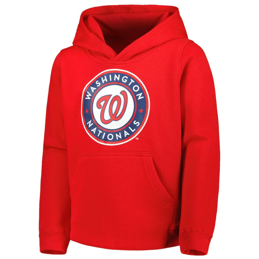 Washington Nationals Youth Team Primary Logo Pullover Hoodie Red