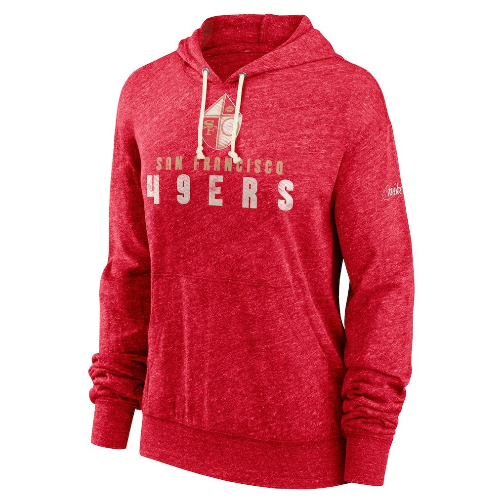 San Francisco 49ers Women's Rewind Gym Vintage Lightweight Pullover Hoodie - Scarlet discount