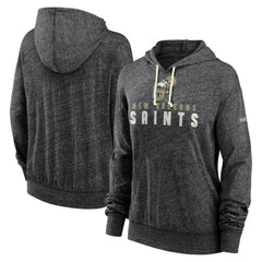 New Orleans Saints Women's Rewind Gym Vintage Lightweight Pullover Hoodie - Black discount