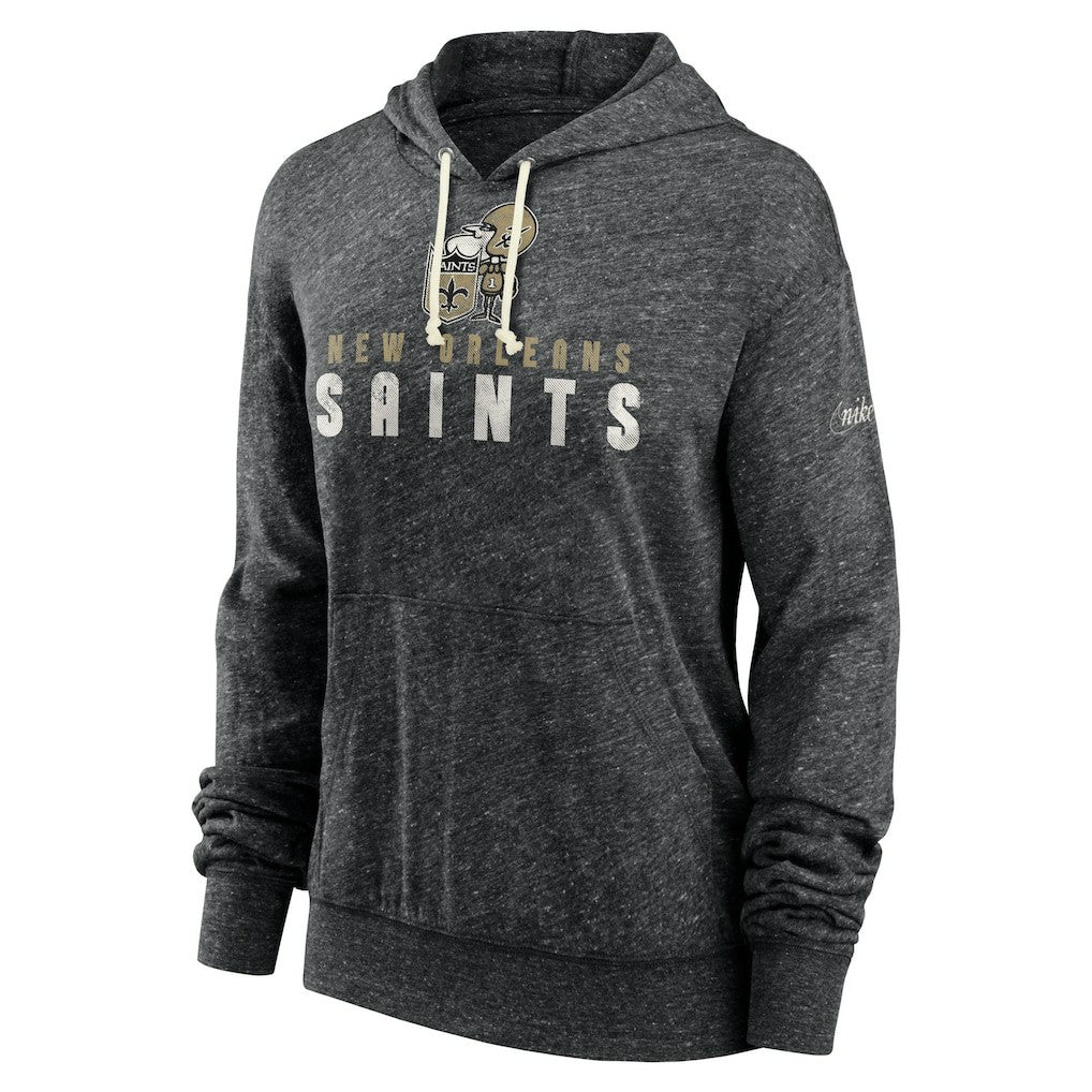 New Orleans Saints Women's Rewind Gym Vintage Lightweight Pullover Hoodie - Black discount