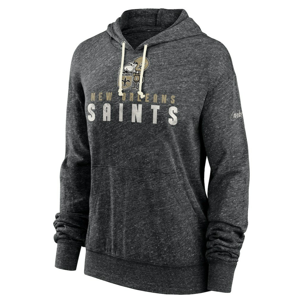 New Orleans Saints Women's Rewind Gym Vintage Lightweight Pullover Hoodie - Black discount