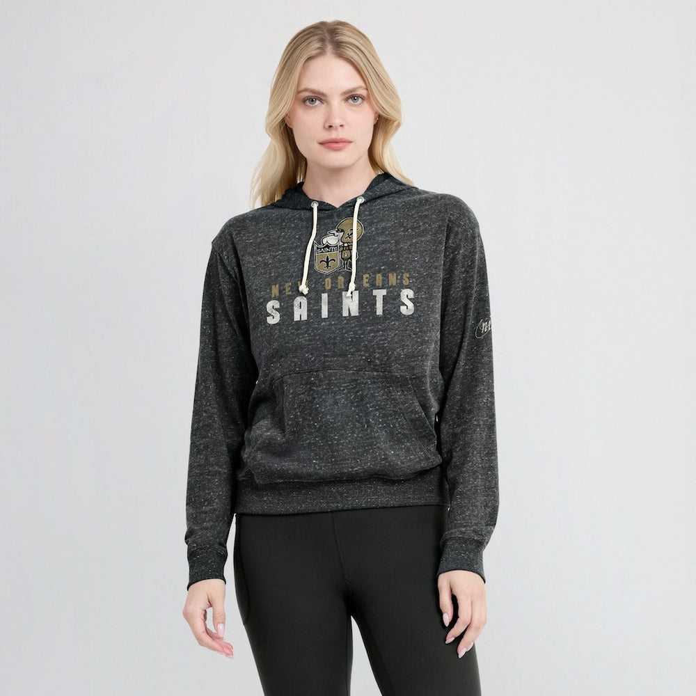 New Orleans Saints Women's Rewind Gym Vintage Lightweight Pullover Hoodie - Black discount