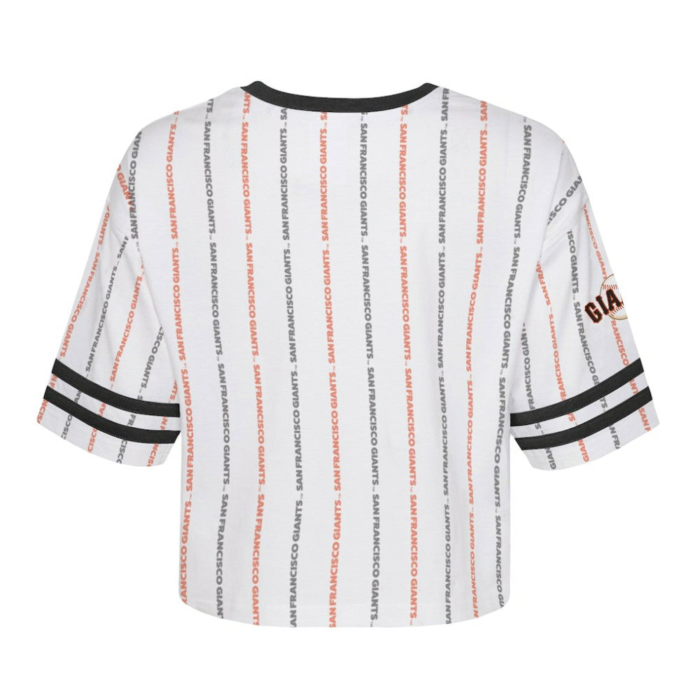 San Francisco Giants Girls Youth Ball Striped T-Shirt White