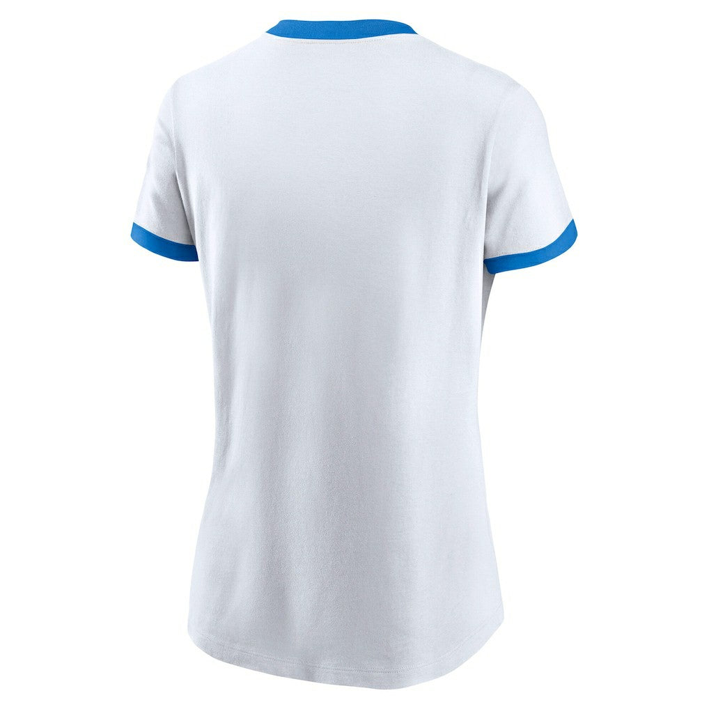 Los Angeles Chargers Women's Rewind Ringer Tri-Blend T-Shirt - White for sale
