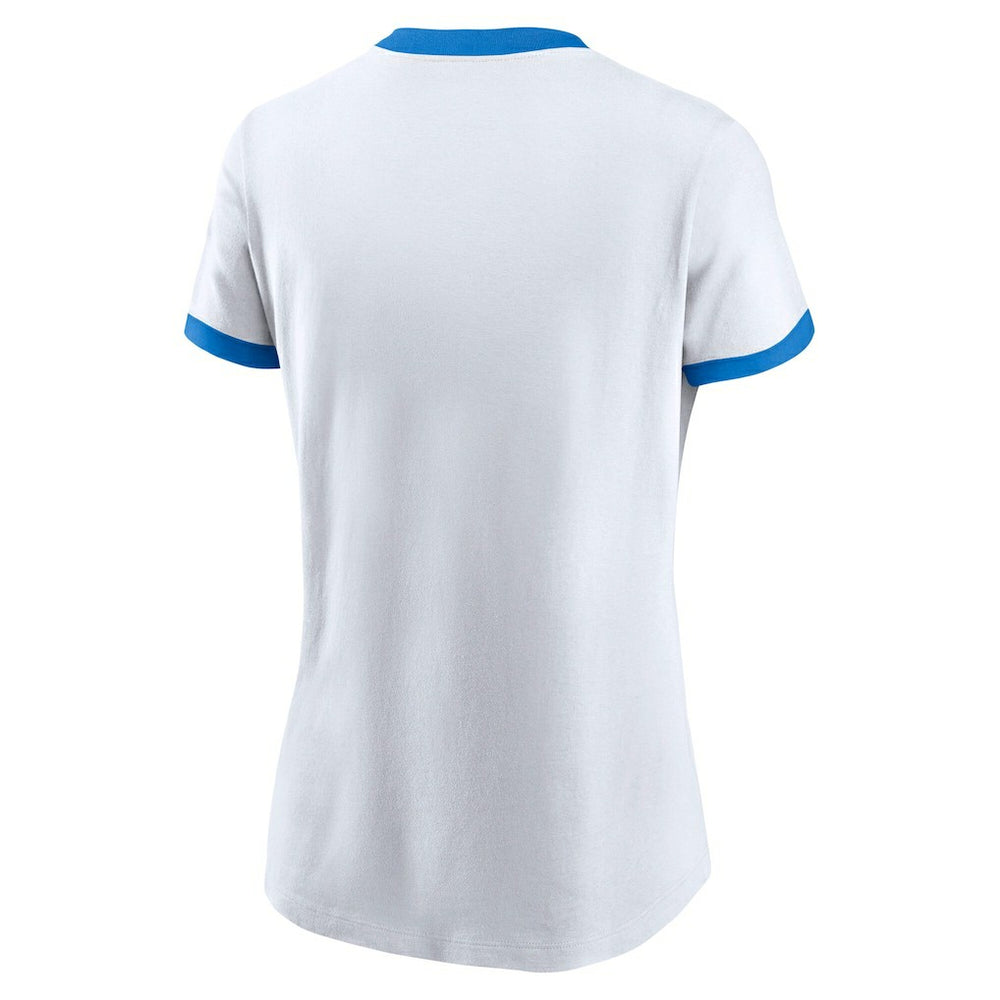 Los Angeles Chargers Women's Rewind Ringer Tri-Blend T-Shirt - White for sale