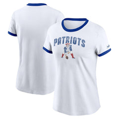 New England Patriots Women's Rewind Ringer T-Shirt - White on sale