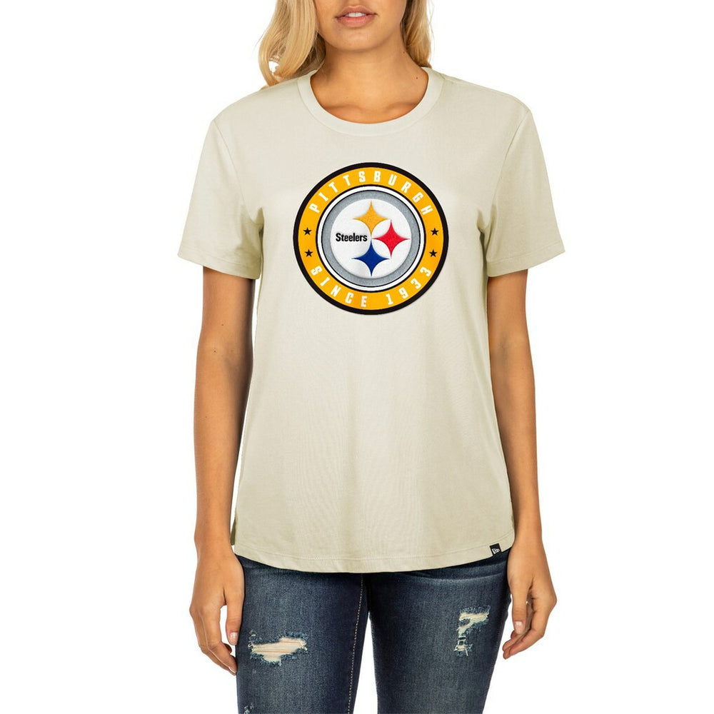Pittsburgh Steelers New Era Women's 2023 NFL Draft T-Shirt - Cream discount