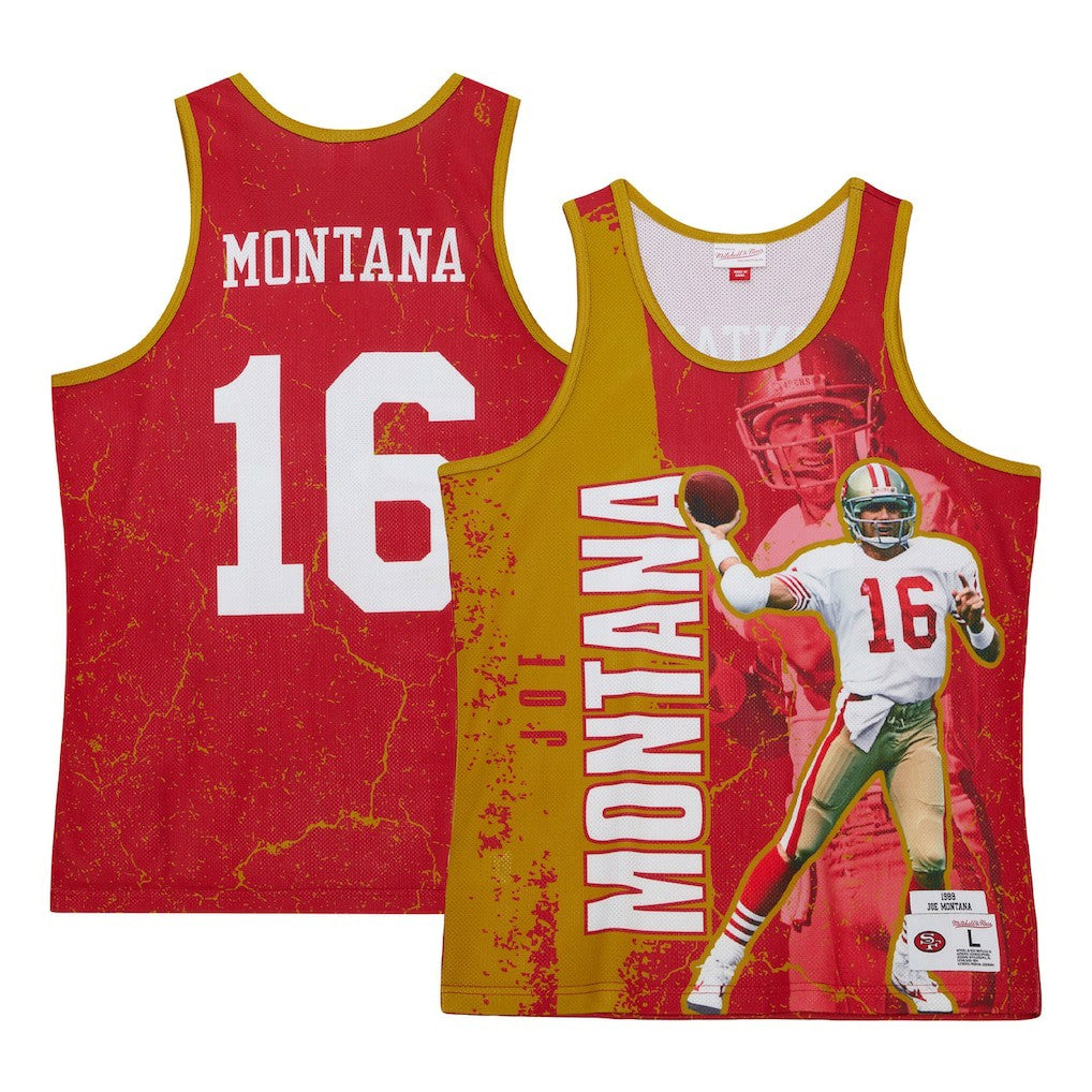Joe Montana San Francisco 49ers 1989 Player Burst Tank Top - Scarlet sale