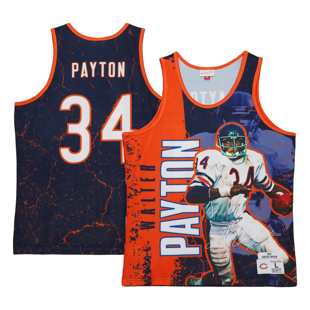 Walter Payton Chicago Bears 1983 Player Burst Tank Top - Navy on sale