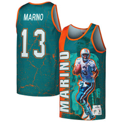 Dan Marino Miami Dolphins 1990 Player Burst Tank Top - Aqua online