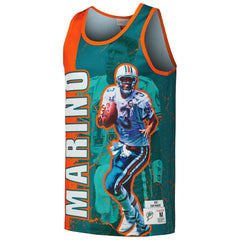 Dan Marino Miami Dolphins 1990 Player Burst Tank Top - Aqua online