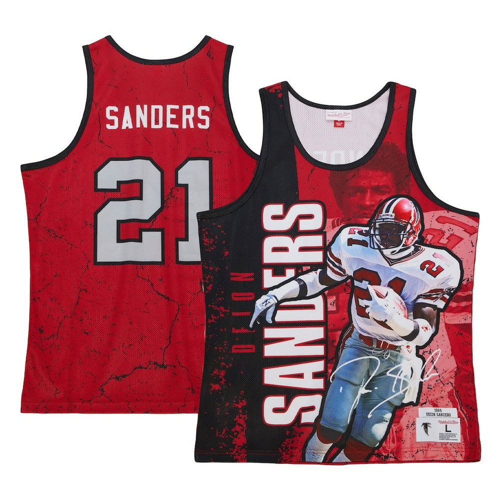 Deion Sanders Atlanta Falcons 1989 Player Burst Tank Top - Red sale