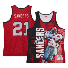 Deion Sanders Atlanta Falcons 1989 Player Burst Tank Top - Red sale