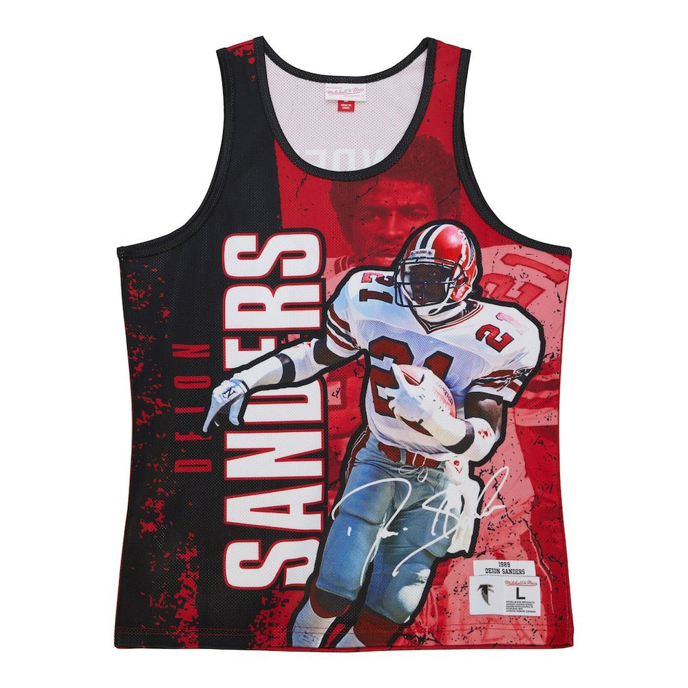 Deion Sanders Atlanta Falcons 1989 Player Burst Tank Top - Red sale