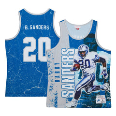 Barry Sanders Detroit Lions 1991 Player Burst Tank Top - Blue for sale
