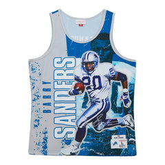 Barry Sanders Detroit Lions 1991 Player Burst Tank Top - Blue for sale