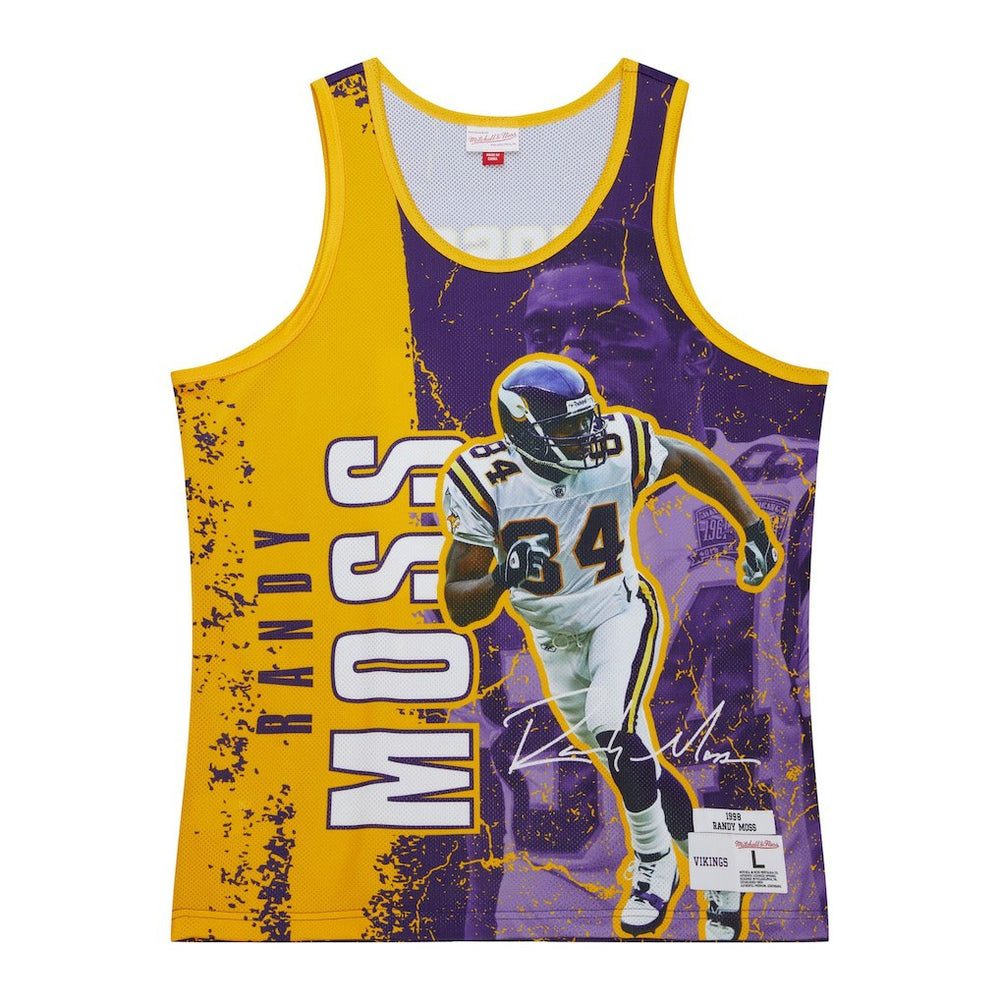 Randy Moss Minnesota Vikings 1998 Player Burst Tank Top - Purple on sale
