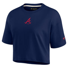 Atlanta Braves Women's Elements Super Soft Boxy Cropped T-Shirt Navy