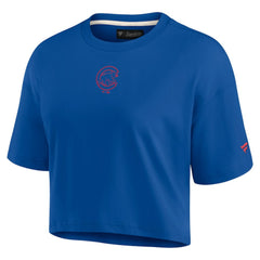 Chicago Cubs Women's Elements Super Soft Boxy Cropped T-Shirt Royal