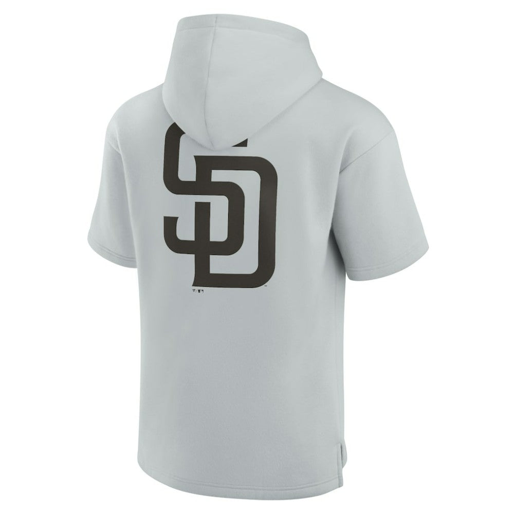 San Diego Padres Unisex Elements Super Soft Fleece Short Sleeve Pullover Hoodie Gray