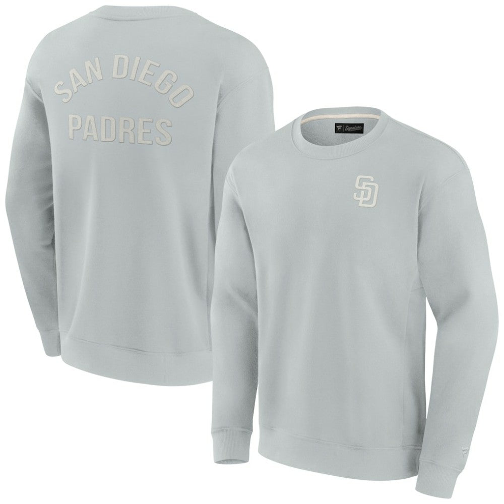 San Diego Padres Unisex Super Soft Pullover Crew Sweatshirt Gray