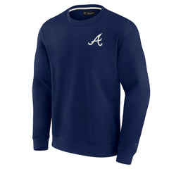 Atlanta Braves Unisex Super Soft Pullover Crew Sweatshirt Navy
