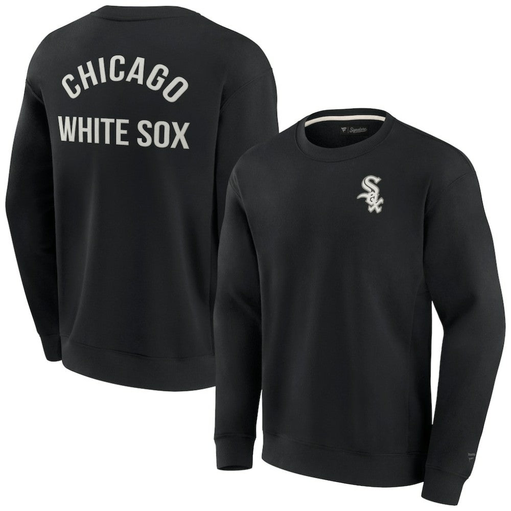 Chicago White Sox Unisex Super Soft Pullover Crew Sweatshirt Black