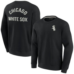 Chicago White Sox Unisex Super Soft Pullover Crew Sweatshirt Black
