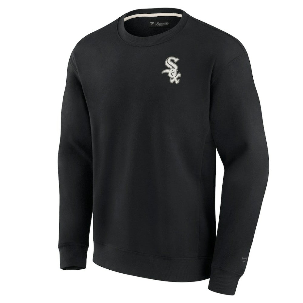 Chicago White Sox Unisex Super Soft Pullover Crew Sweatshirt Black