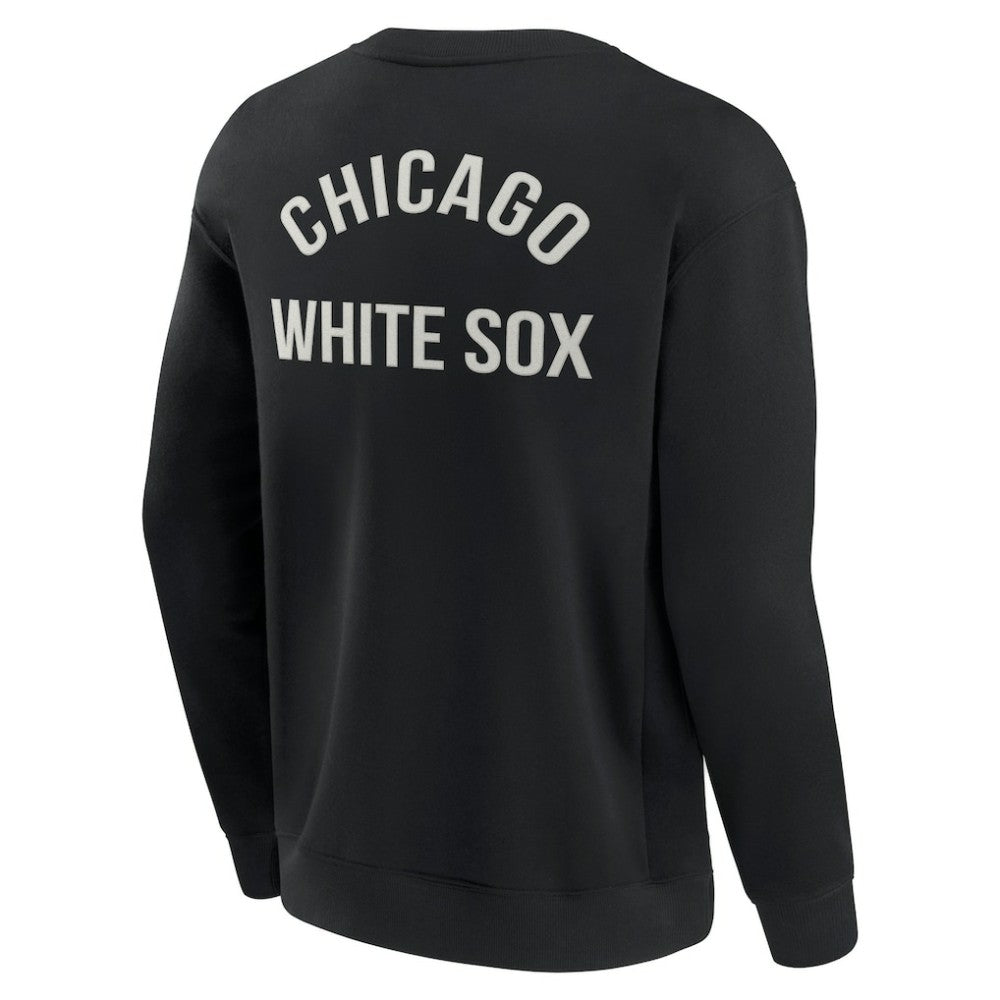 Chicago White Sox Unisex Super Soft Pullover Crew Sweatshirt Black