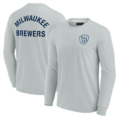 Milwaukee Brewers Unisex Elements Super Soft Long Sleeve T-Shirt Gray