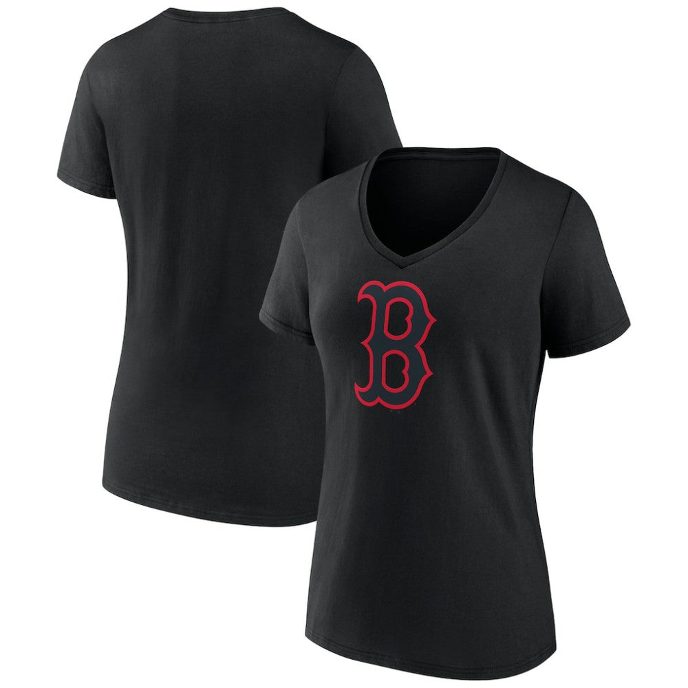 Boston Red Sox Women's Rough Diamond V-Neck T-Shirt Black
