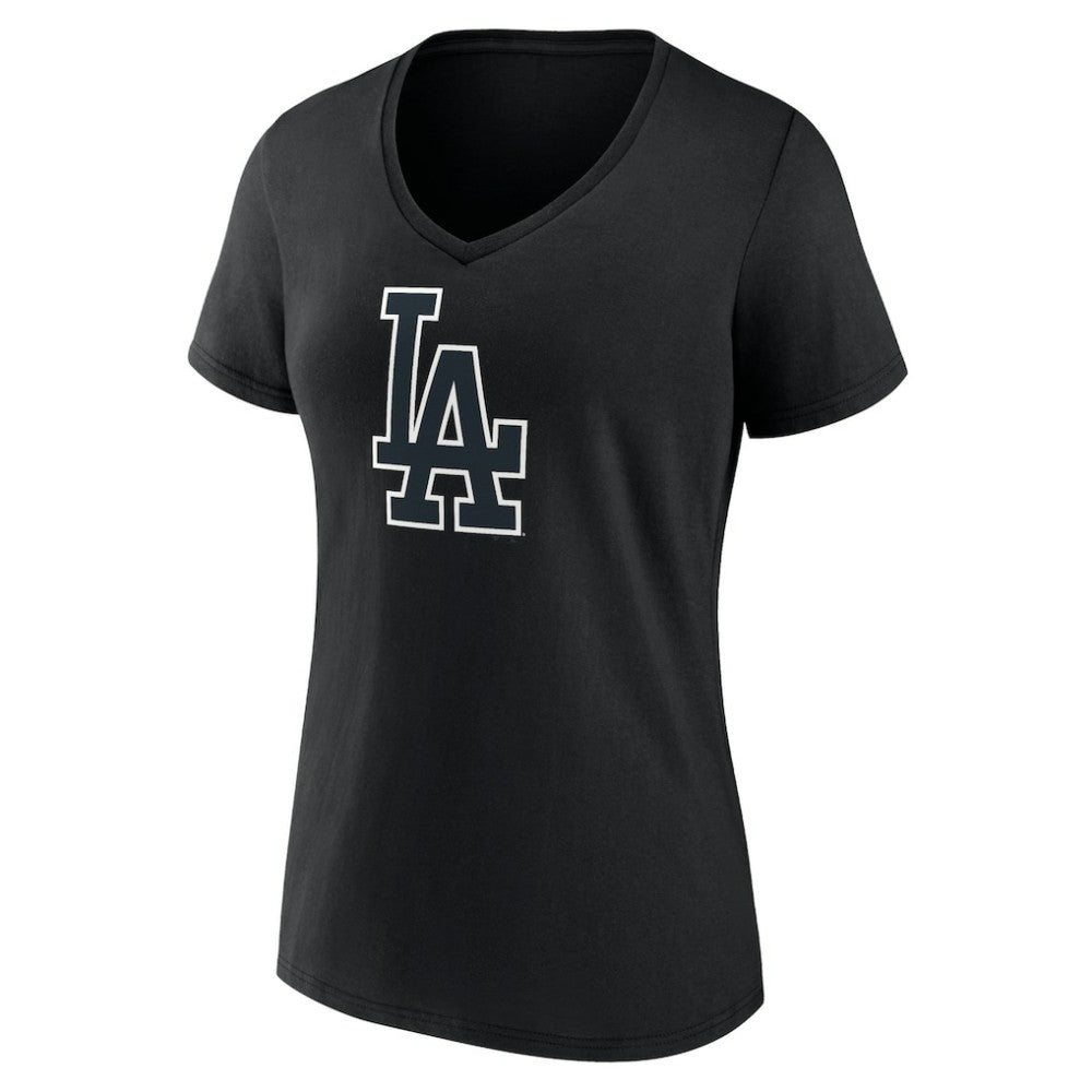 Los Angeles Dodgers Women's Rough Diamond V-Neck T-Shirt Black